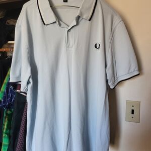 Fred Perry Sky Blue Polo with Black Trim